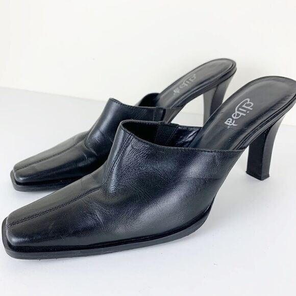 Diba Black Leather Clog Mules Trend Women’s Size 7 EUC‎ - Picture 1 of 8